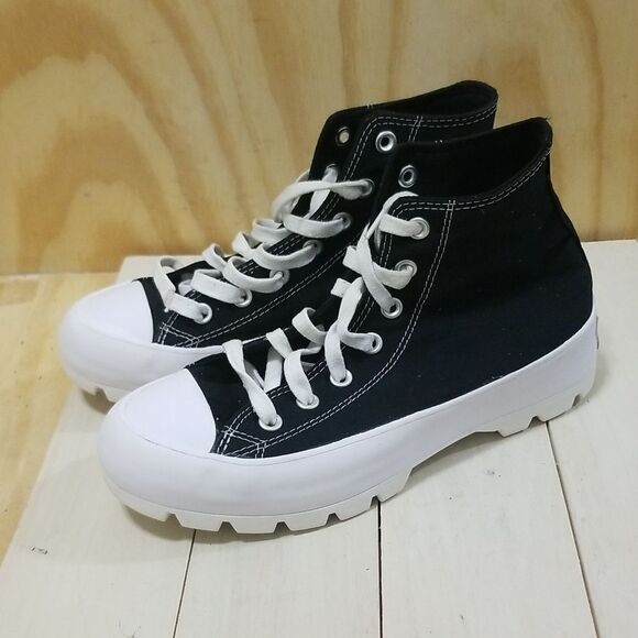 Converse Chuck Taylor Lugged Sneakers Canvas Black Women's  Size 8 - Picture 3 of 7